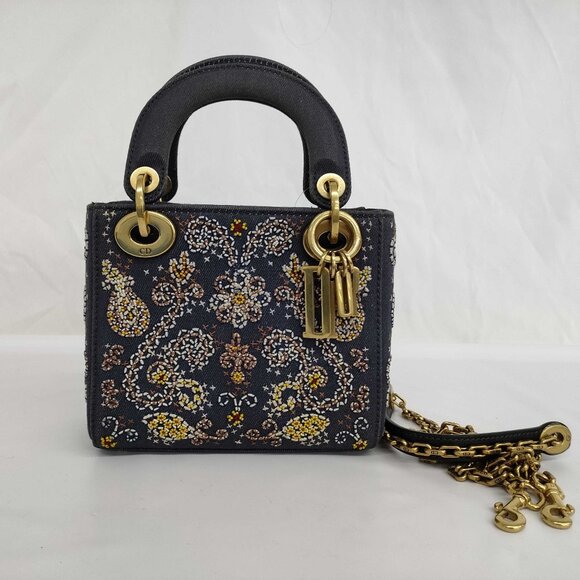 Dior Handbags - Christian Dior Lady Mini Denim Blue